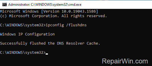 ipconfig /flushdns