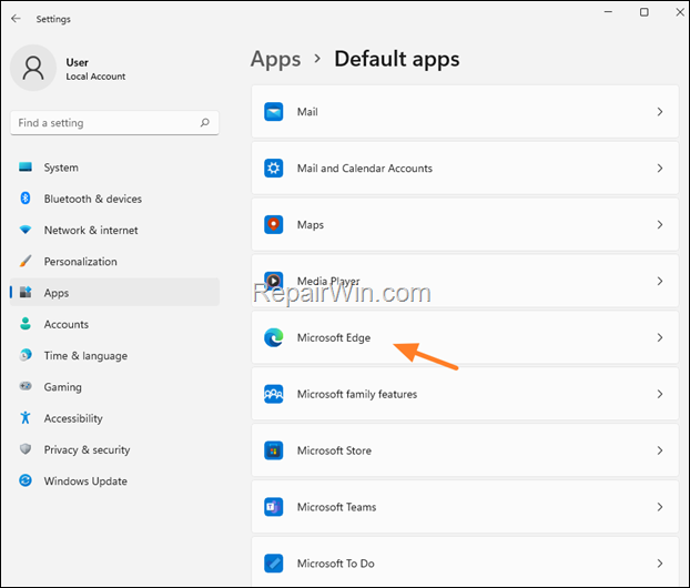 Change Default WEB Browser in Windows 11