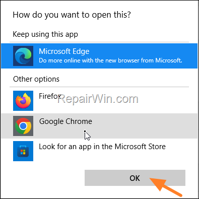set defaut web browser windows 11