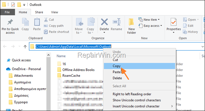 repair errors detected in OST file