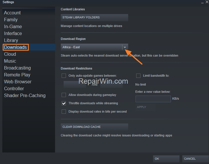 Fix STEAM Slow Download Speed