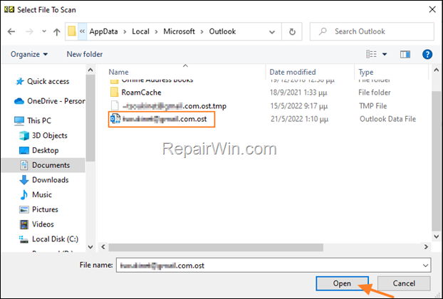 Errors have been detected in OST file - fix