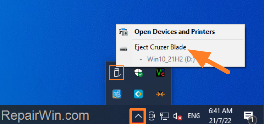 Safety remove USB