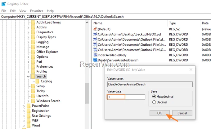 Disable Server Assisted Search 