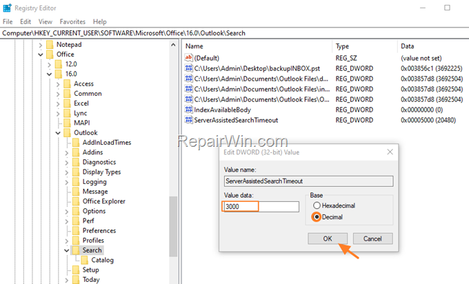 Increase Server Assisted Search Timeout