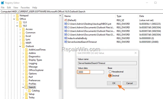 Increase Server Assisted Search Timeout 