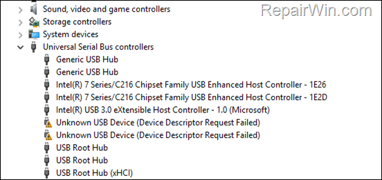 FIX USB Device Descriptor Request Failed