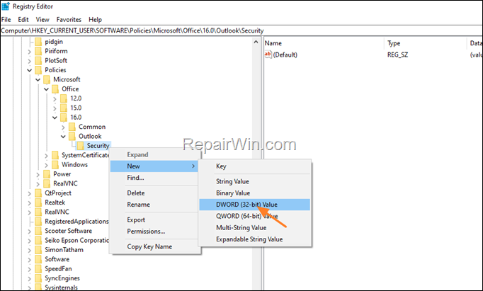 Force Outlook to Always prompt for login credentials - fix2