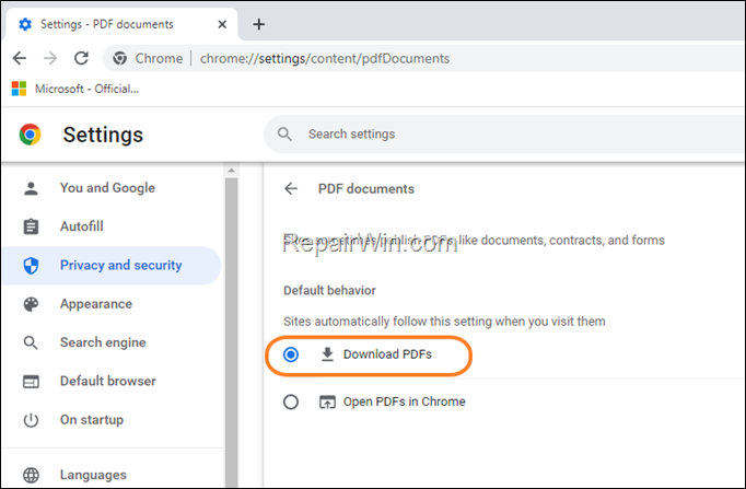 download pdf in chrome