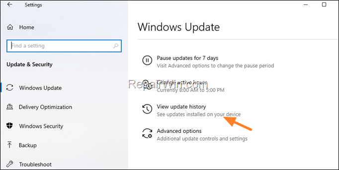 view update history