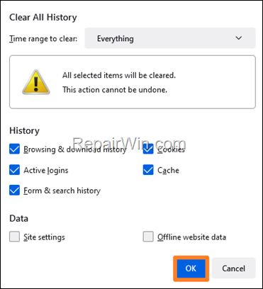 Clear Firefox History