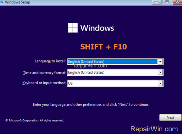 windows setup