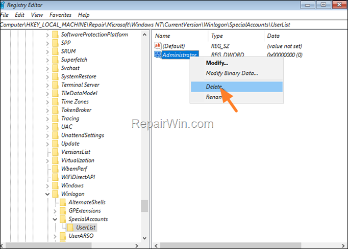 Windows 10 Administrator or User Account Not Appearing on Login Screen.
