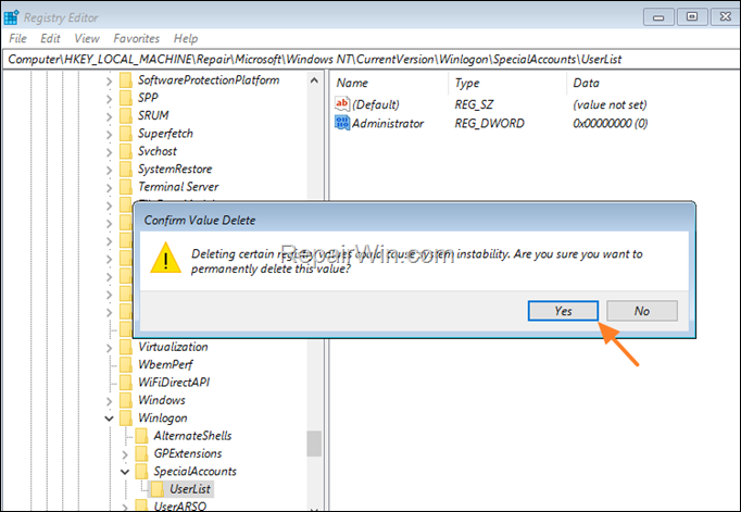 FIX Administrator account does not appear in Login screen.