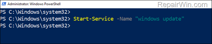 start service powershell command
