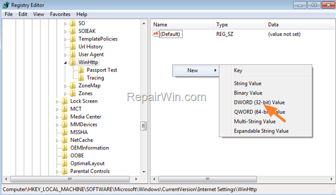 Enable TLS in windows 7