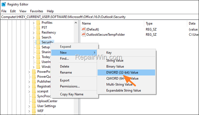 Enable or Disable 'Remember My Password' option in Outlook