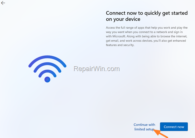 setup windows 11 without network