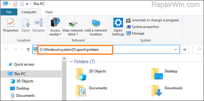 Reset Print Spooler Service