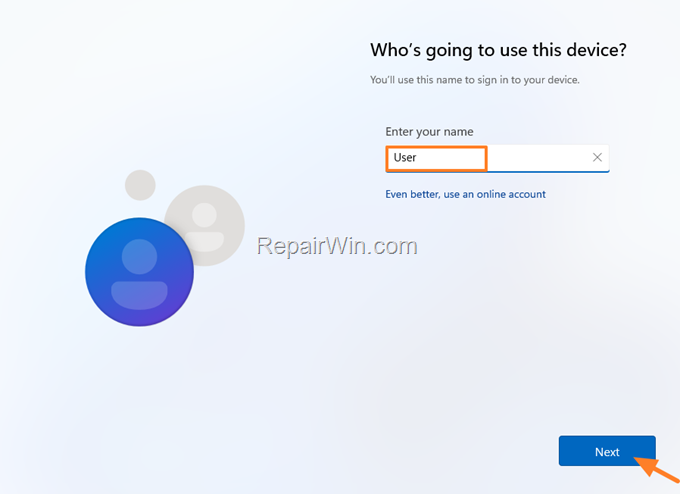setup windows 11 22h2 with local account
