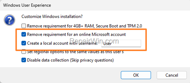 Remove requirement for Microsoft Account in Windows 11
