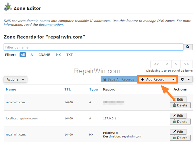 Add TXT record in Cpanel to Verify Domain Ownership