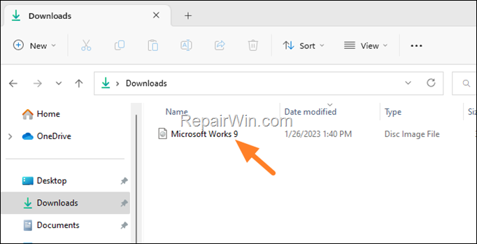 Install Microsoft Works 9.0.