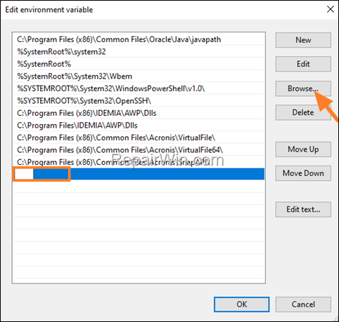 System Variables - Add JAVA Path