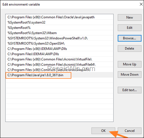 FIX Java not recognized as command
