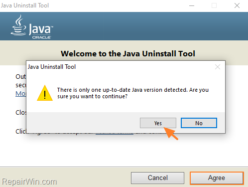 Java Uninstall tool