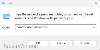 control userpasswords2