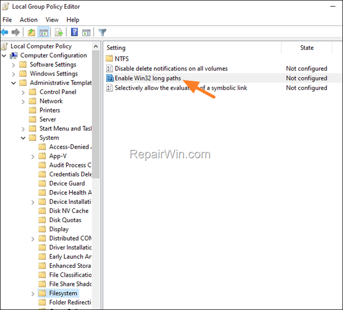 FIX Source Path Too Long in Group Policy