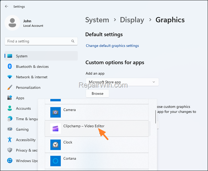 Set Preffered Graphics Adapter for Programs/Apps