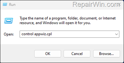 Program and features.