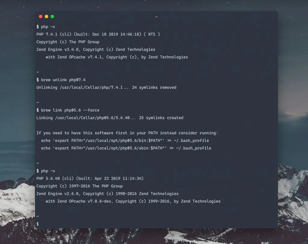 Switching between multiple PHP versions on macOS Switching between multiple PHP versions on macOS