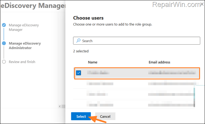 Add User to eDiscovery Manager