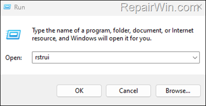 restore system from restore point