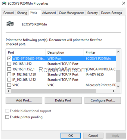 How to Access Printer Web Page/Portal via WSD port.