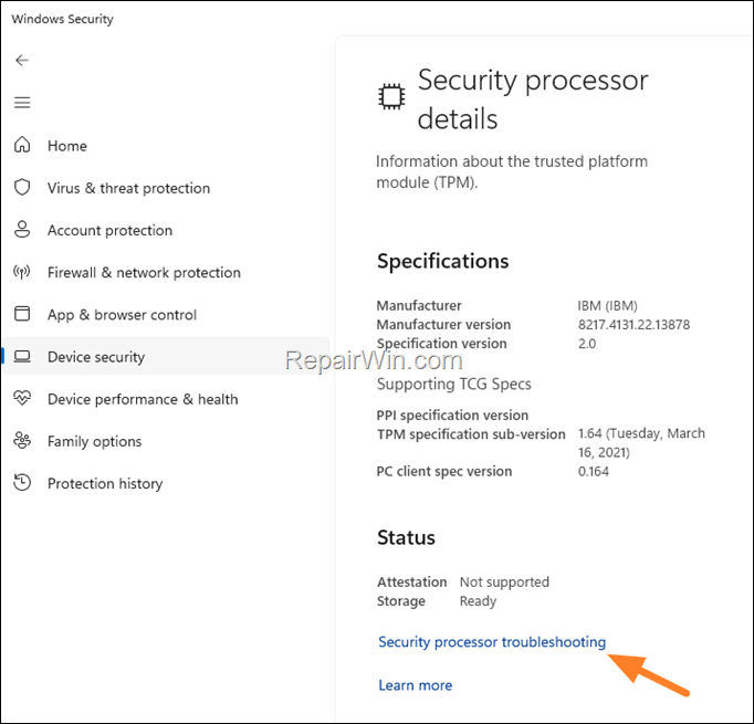Reset TPM on Windows 10/11