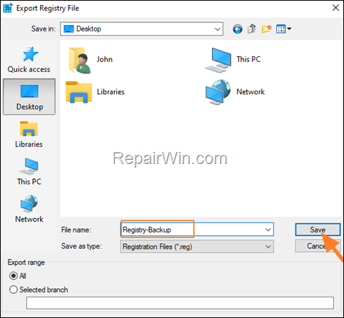 registry backup