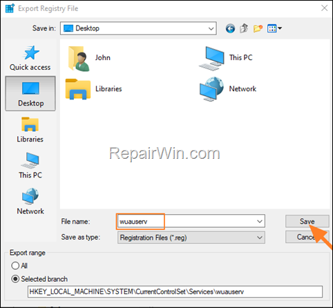 registry key backup