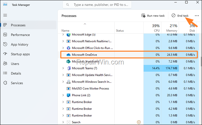 Quit OneDrive