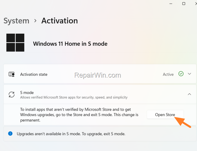 How to Exit from S Mode in Windows 11