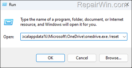 reset onedrive