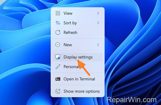display settings