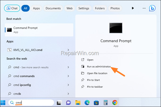 Command Prompt as administrator