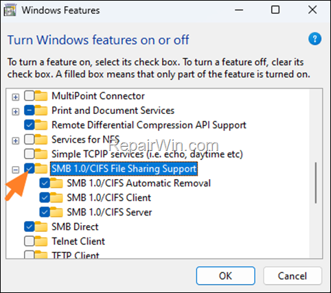 Enable SMB