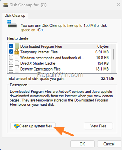disk cleanup
