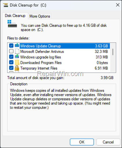 disk cleanup