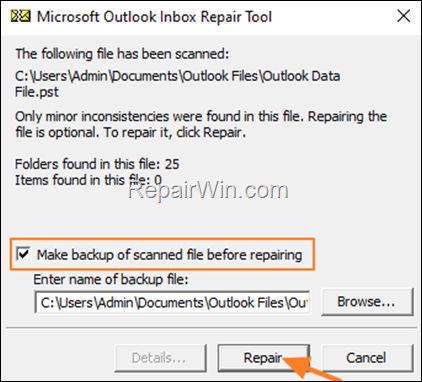 Repair Outlook PST
